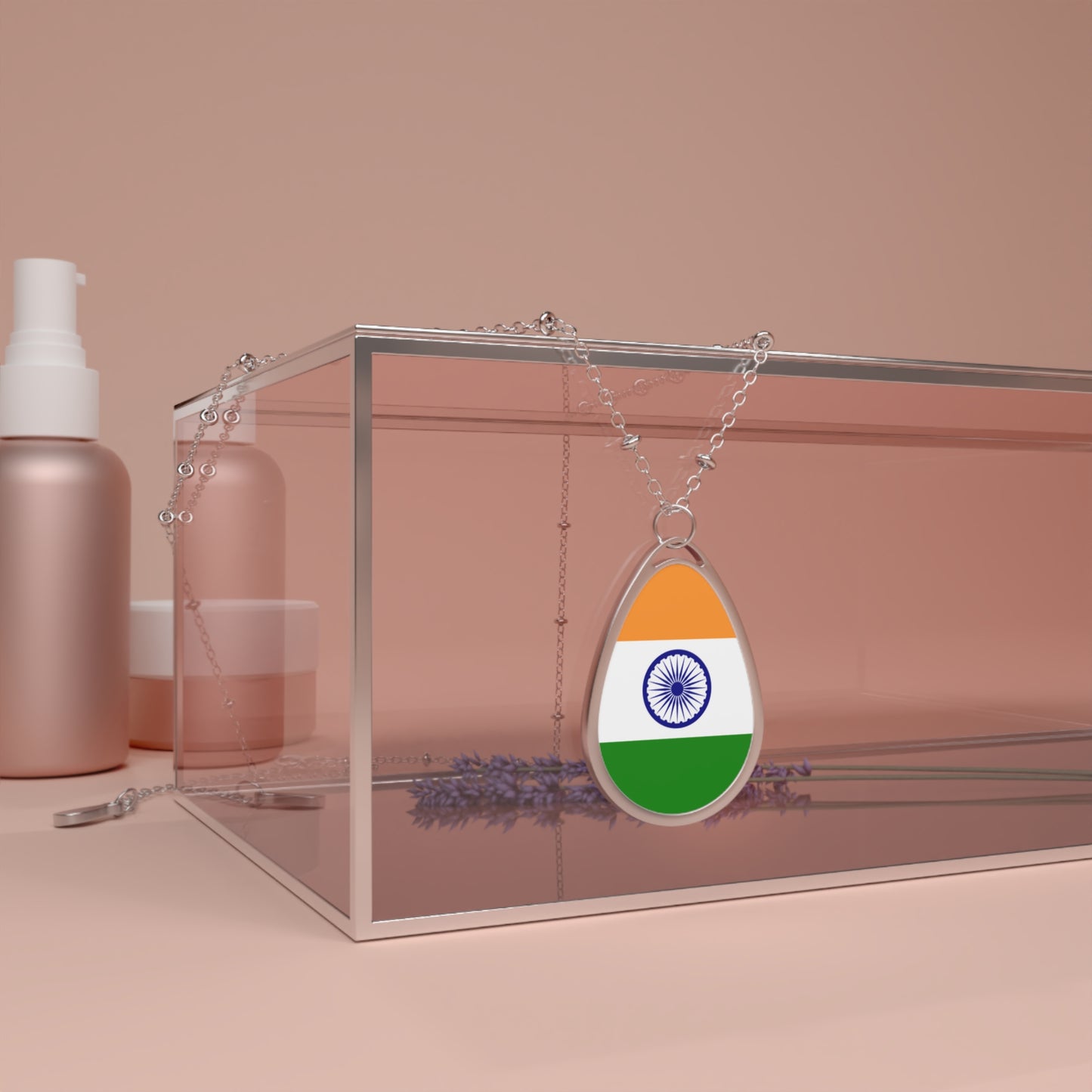 India Flag Oval Necklace | Indian Heritage Pendant | Rep Ya Flag