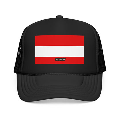 Austria Flag Foam Trucker Hat | Austrian Pride Snapback Cap | Rep Ya Flag