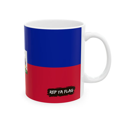 Haiti Flag Coffee Tea Mug 11oz 15oz | Rep Ya Flag Ceramic Mug