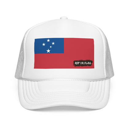 Samoa Flag Foam Trucker Hat | Samoan Pride Snapback Cap | Rep Ya Flag
