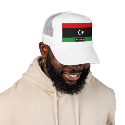 Libya Flag Foam Trucker Hat | Libyan Pride Snapback Cap | Rep Ya Flag
