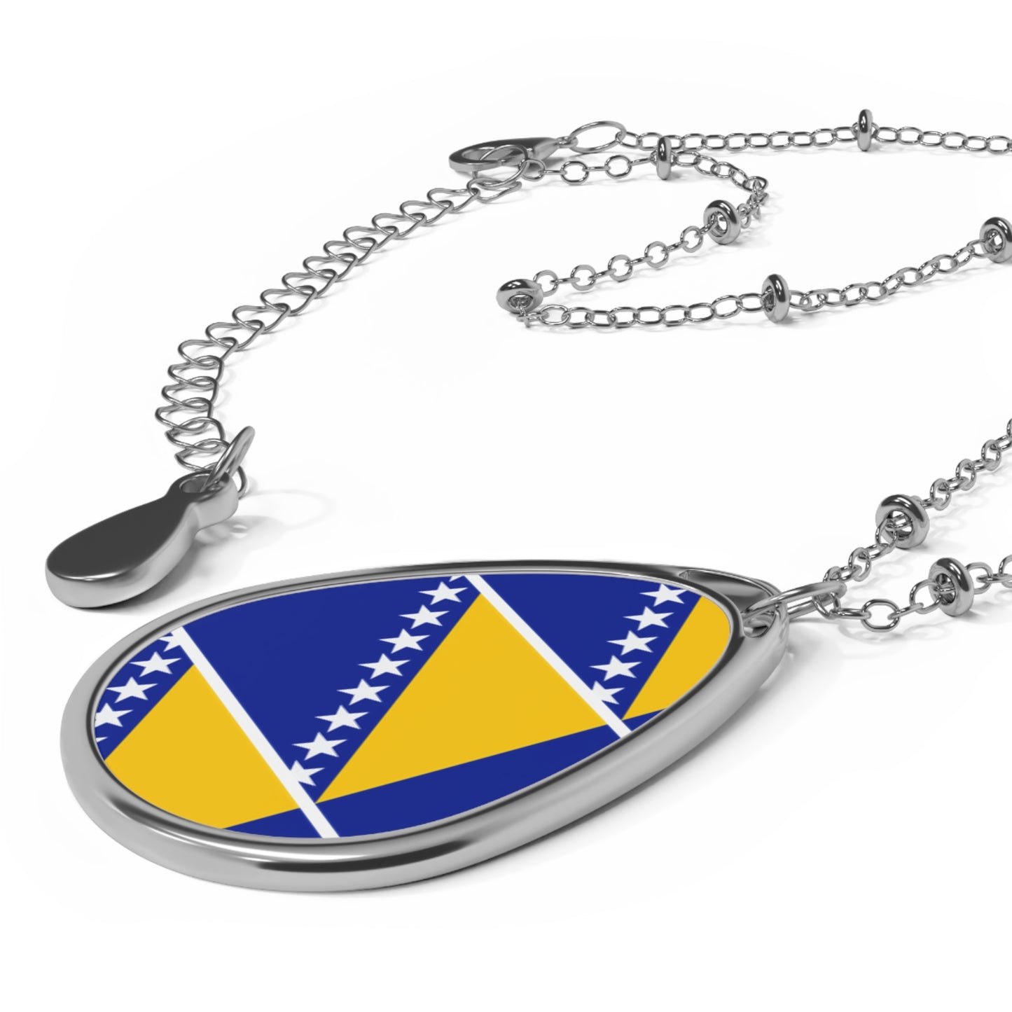 Bosnia and Herzegovina Flag Oval Necklace | Bosnian Heritage Pendant | Rep Ya Flag