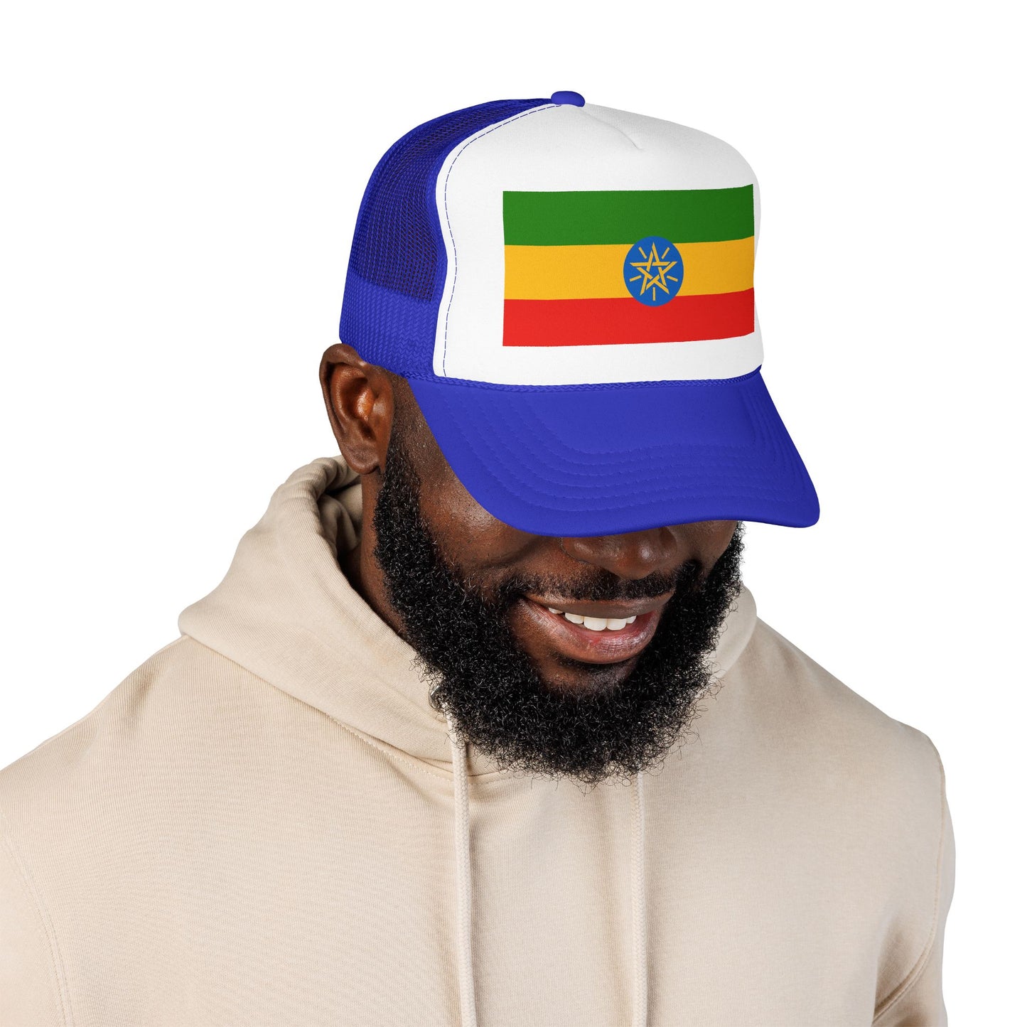 Ethiopia Flag Foam Trucker Hat | Ethiopian Pride Snapback Cap | Rep Ya Flag