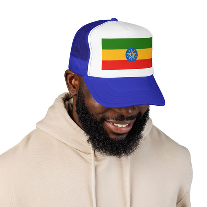 Ethiopia Flag Foam Trucker Hat | Ethiopian Pride Snapback Cap | Rep Ya Flag