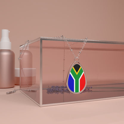 South Africa Flag Oval Necklace | South African Heritage Pendant | Rep Ya Flag