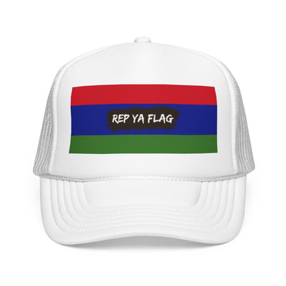 Gambia Flag Foam Trucker Hat | Gambian Pride Snapback Cap | Rep Ya Flag