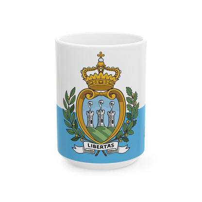 San Marino Flag Coffee Tea Mug 11oz 15oz | Rep Ya Flag Ceramic Mug