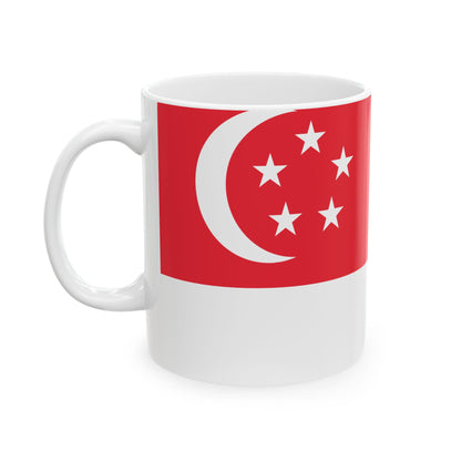 Singapore Flag Coffee Mug 11oz & 15oz | Singaporean Heritage Ceramic Coffee Tea Mug | Rep Ya Flag