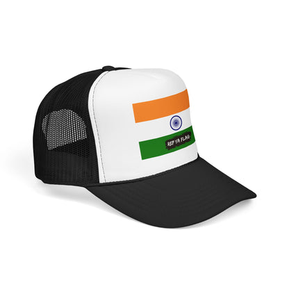 India Flag Foam Trucker Hat | Indian Pride Snapback Cap | Rep Ya Flag