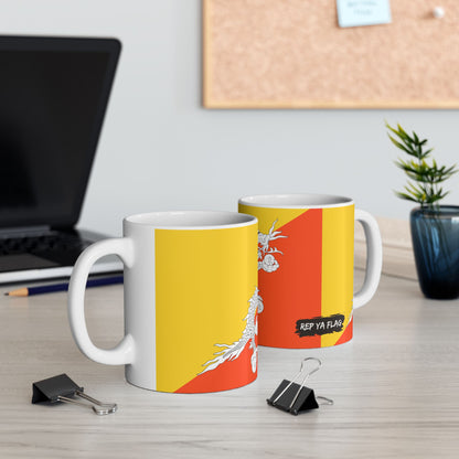 Bhutan Flag Coffee Mug | Bhutanese Pride Ceramic Tea Mug 11oz & 15oz | Rep Ya Flag