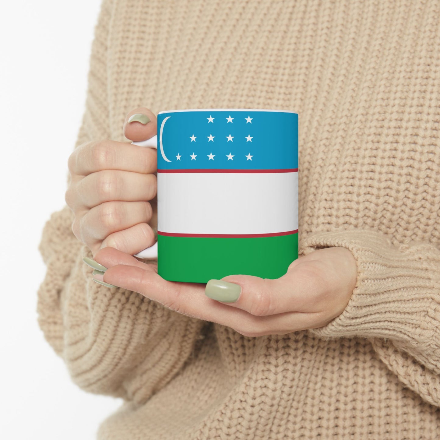 Uzbekistan Flag Coffee Tea Mug 11oz 15oz | Rep Ya Flag Ceramic Mug