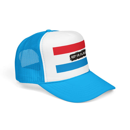 Luxembourg Flag Foam Trucker Hat | Luxembourg Pride Snapback Cap | Rep Ya Flag