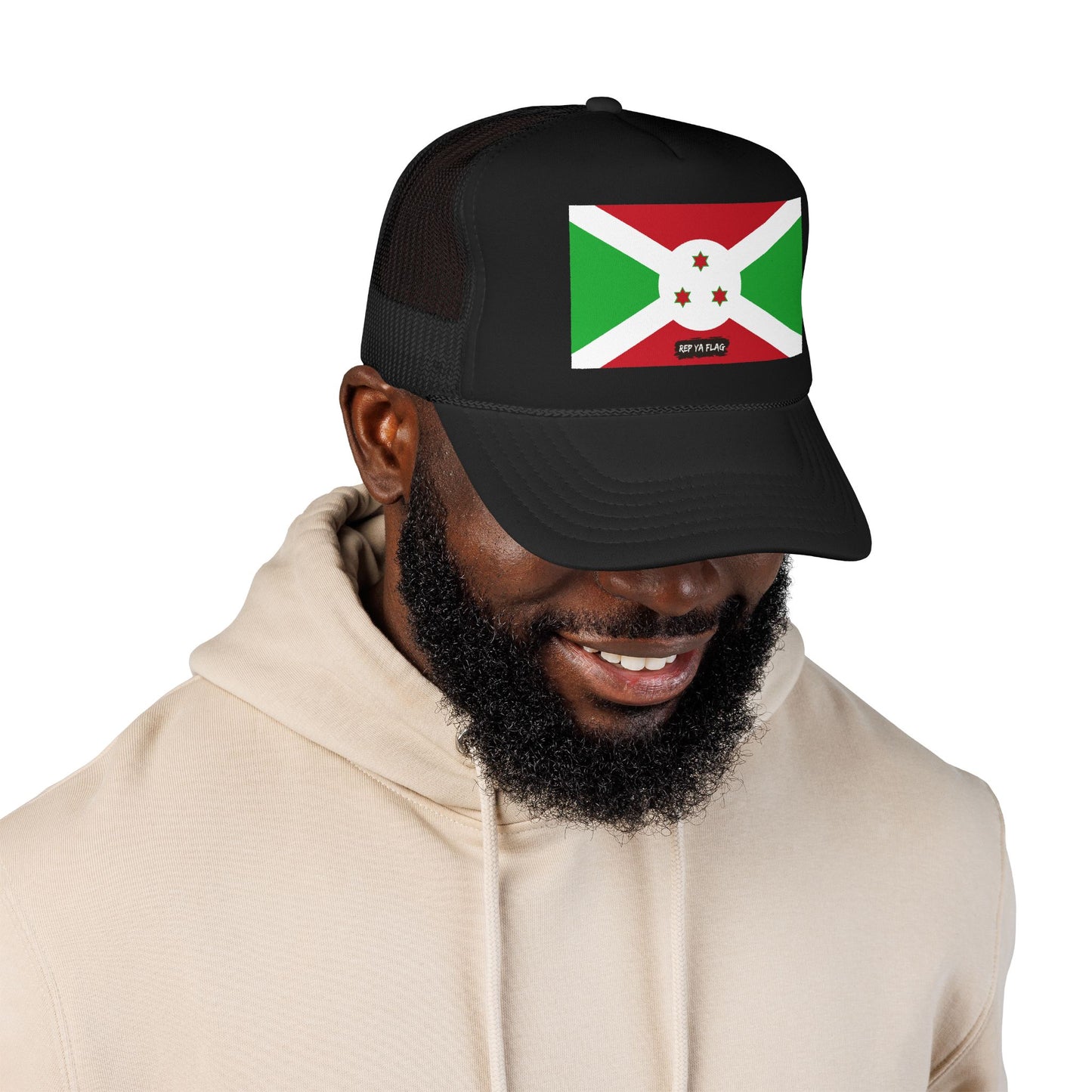 Burundi Flag Foam Trucker Hat | Burundian Pride Snapback Cap | Rep Ya Flag