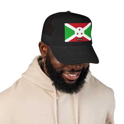 Burundi Flag Foam Trucker Hat | Burundian Pride Snapback Cap | Rep Ya Flag