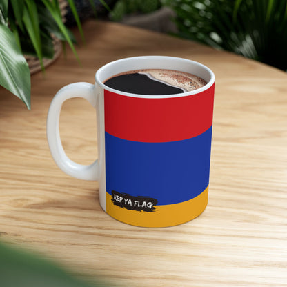 Armenia Flag Coffee Mug | Armenian Pride Ceramic Tea Mug 11oz & 15oz | Rep Ya Flag
