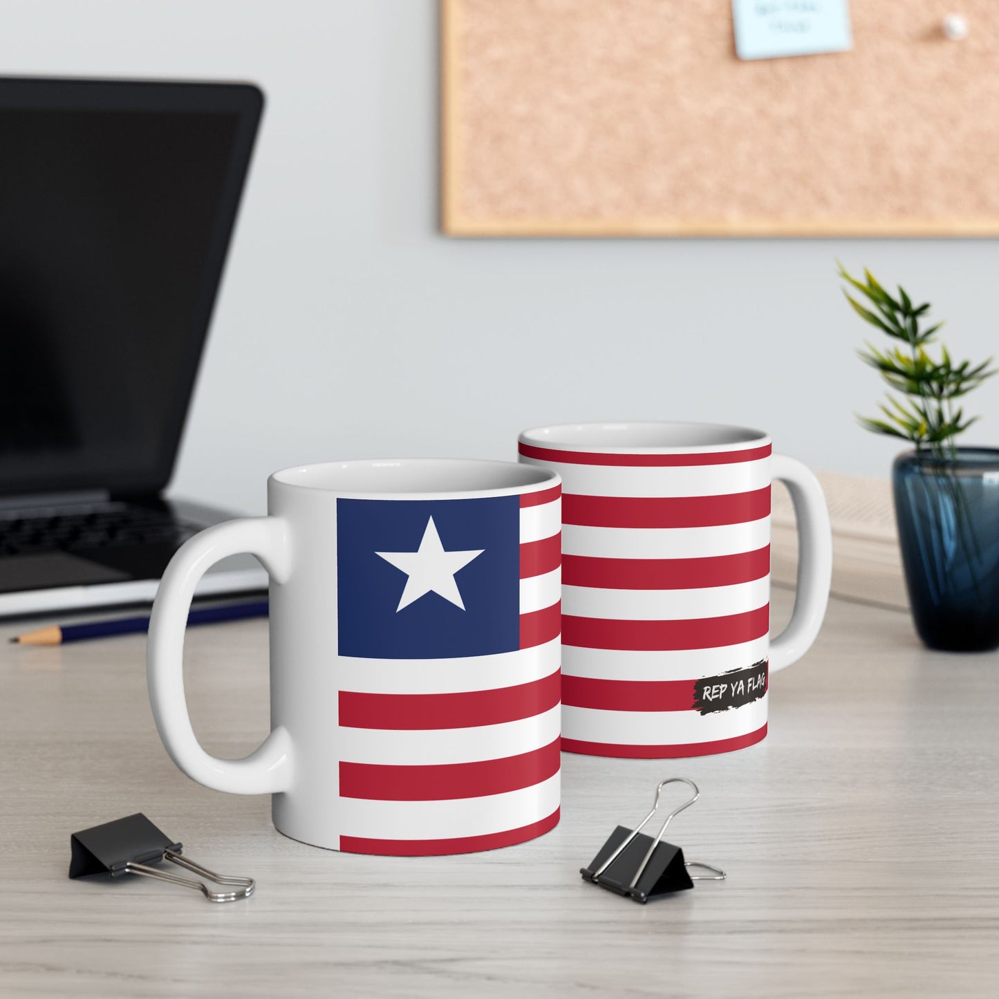 Liberia Flag Coffee Tea Mug 11oz 15oz | Rep Ya Flag Ceramic Mug