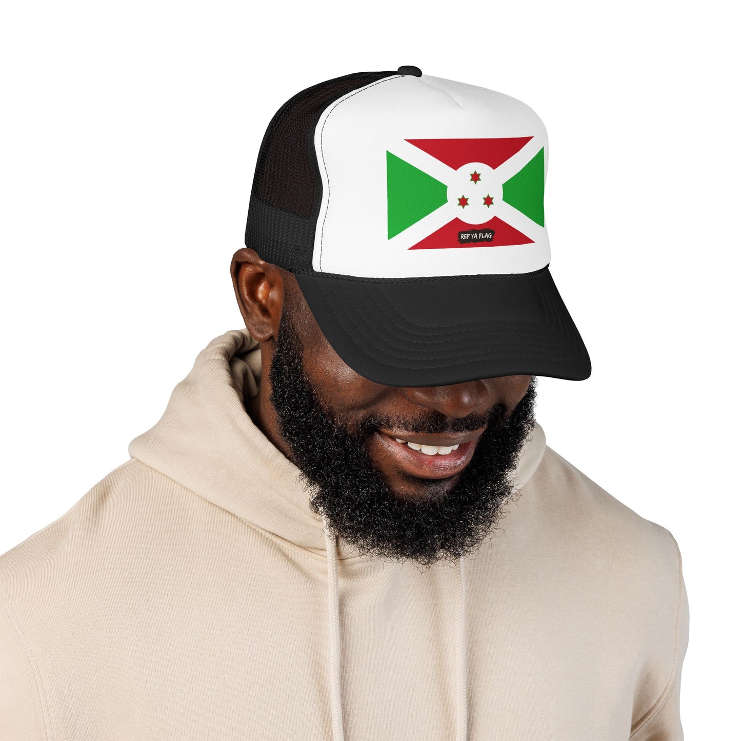 Burundi Flag Foam Trucker Hat | Burundian Pride Snapback Cap | Rep Ya Flag