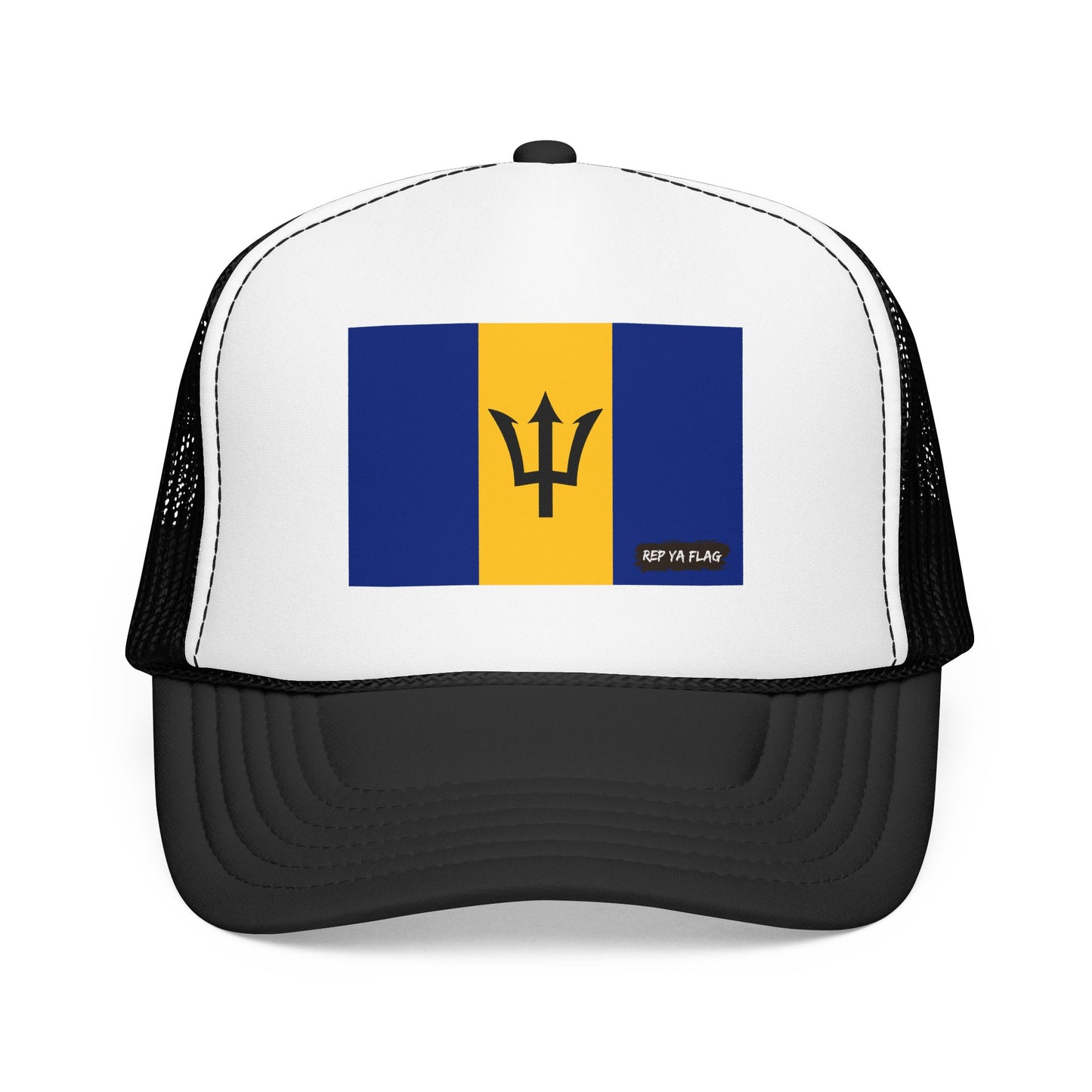 Barbados Flag Foam Trucker Hat | Barbadian Pride Snapback Cap | Rep Ya Flag