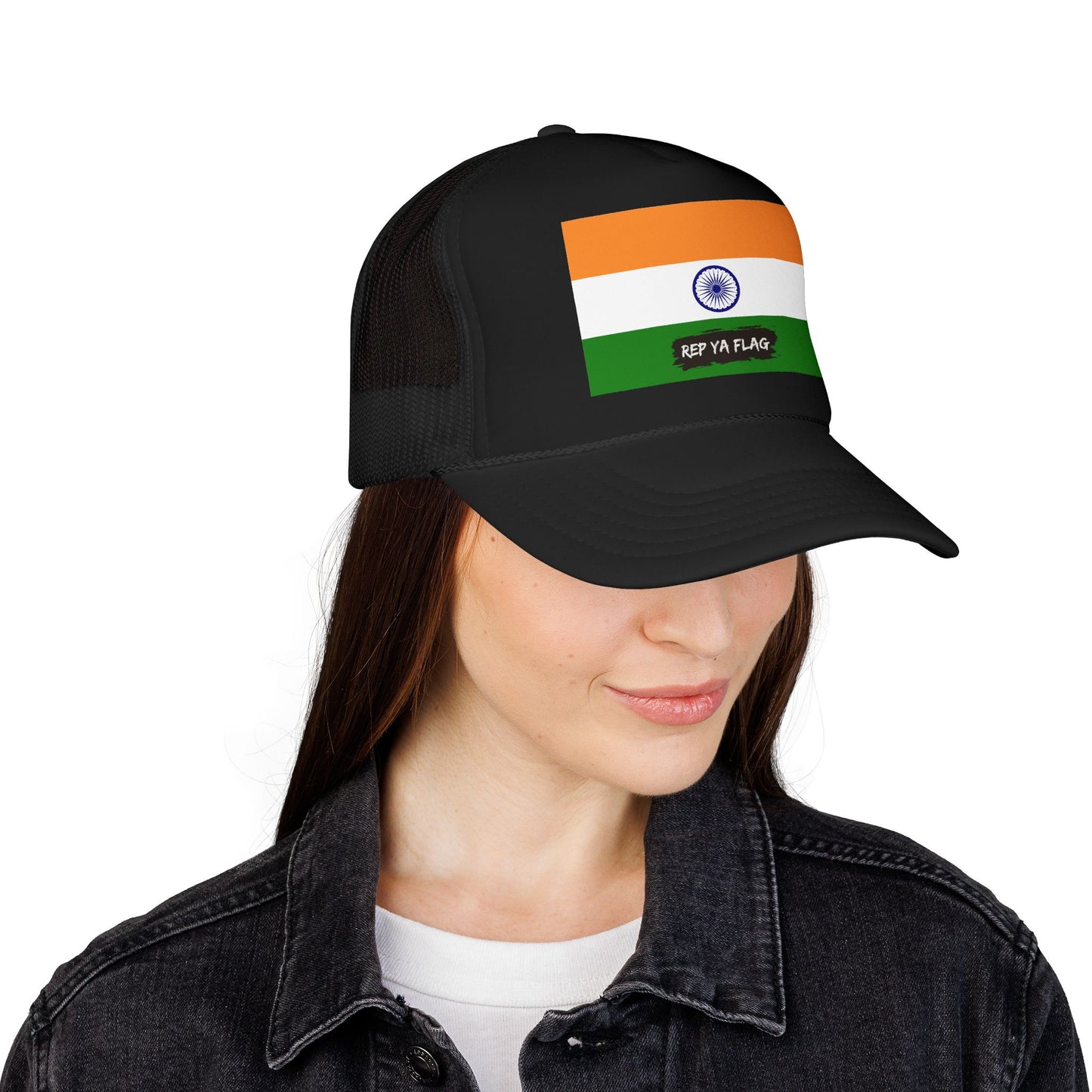 India Flag Foam Trucker Hat | Indian Pride Snapback Cap | Rep Ya Flag