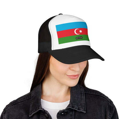 Azerbaijan Flag Foam Trucker Hat | Azerbaijani Pride Snapback Cap | Rep Ya Flag
