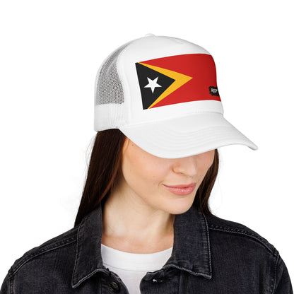 Timor-Leste Flag Foam Trucker Hat | Rep Ya Flag design