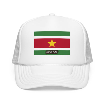 Suriname Flag Foam Trucker Hat | Rep Ya Flag design