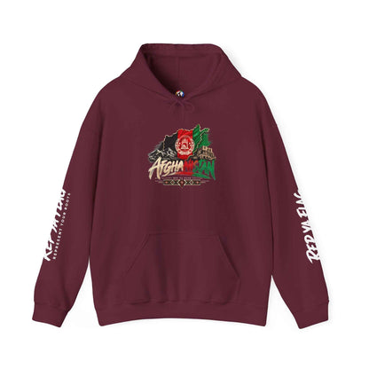 Afghanistan Flag Rose Hoodie — Vintage Afghan Pride Pullover