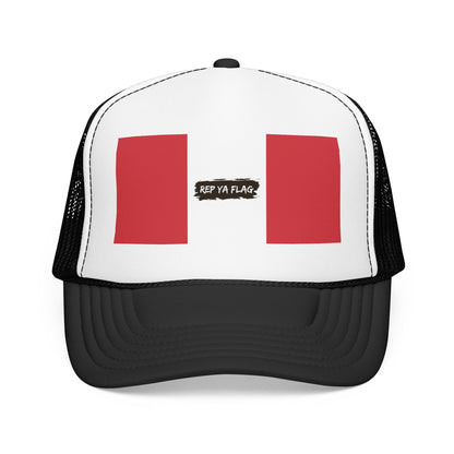 Peru Flag Foam Trucker Hat | Peruvian Pride Snapback Cap | Rep Ya Flag