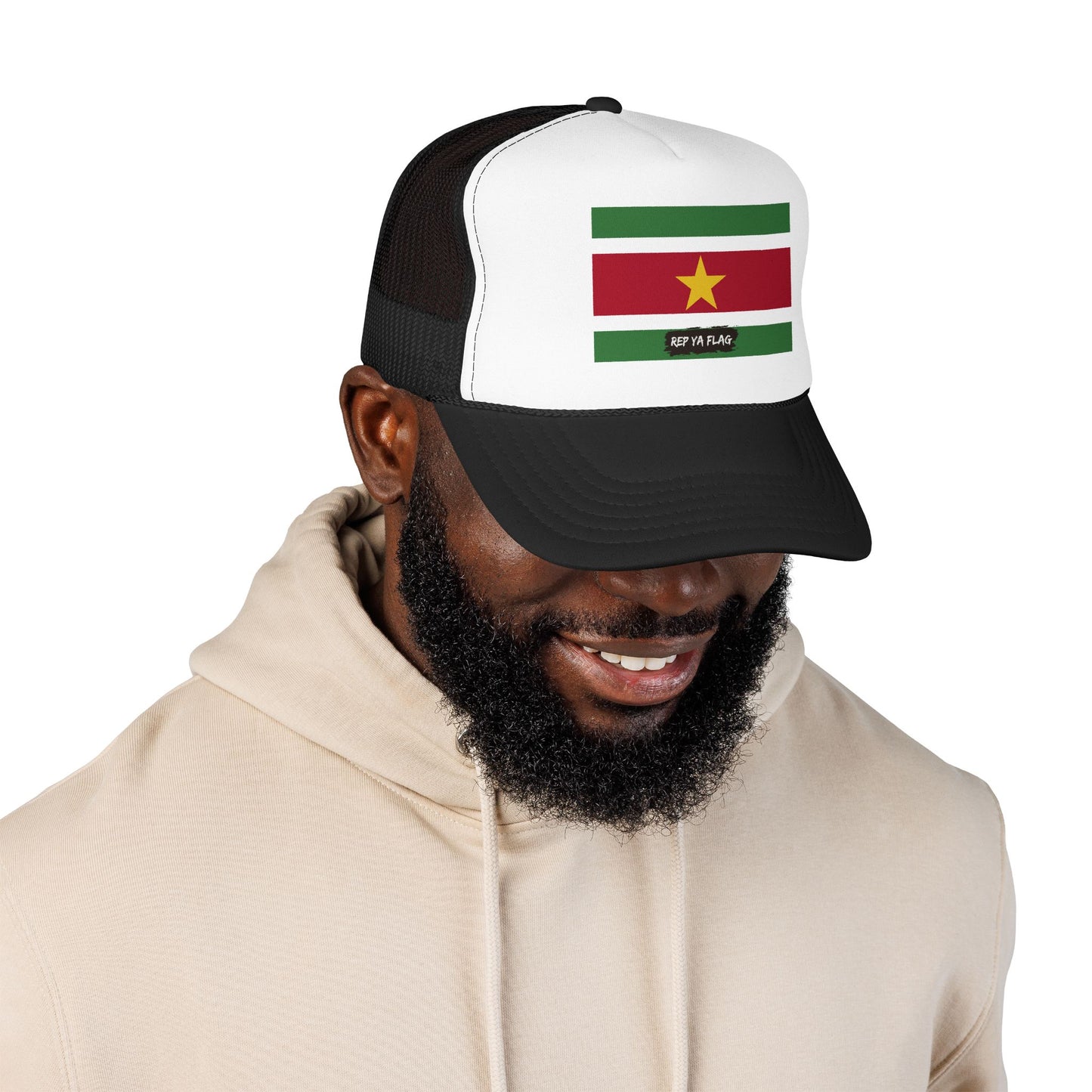 Suriname Flag Foam Trucker Hat | Rep Ya Flag design