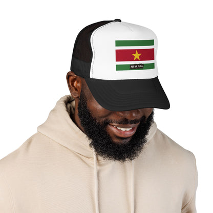 Suriname Flag Foam Trucker Hat | Rep Ya Flag design