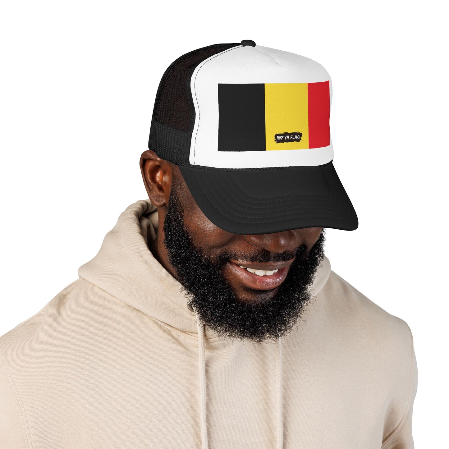Belgium Flag Foam Trucker Hat | Belgian Pride Snapback Cap | Rep Ya Flag