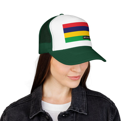 Mauritius Flag Foam Trucker Hat | Mauritian Pride Snapback Cap | Rep Ya Flag