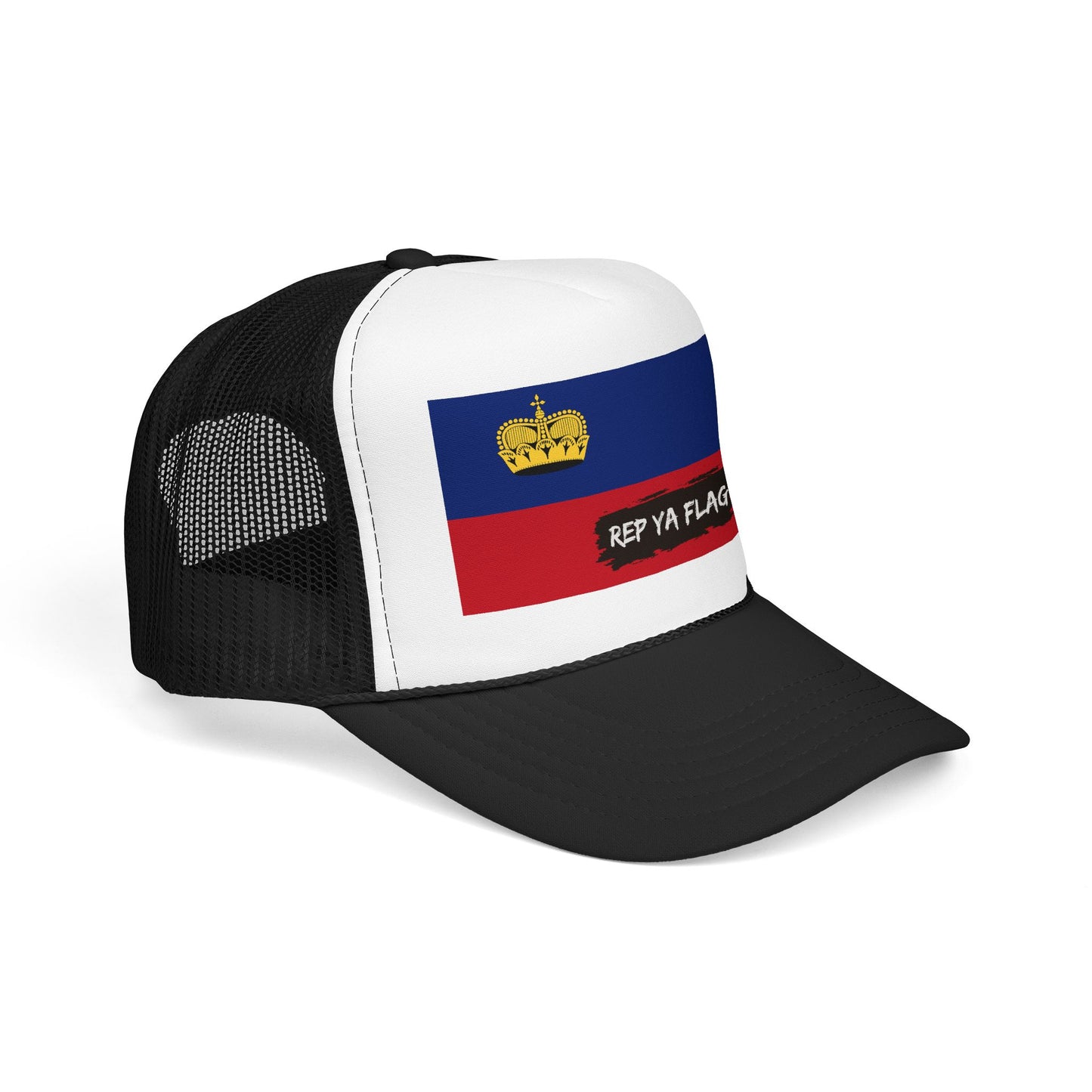 Liechtenstein Flag Foam Trucker Hat | Liechtensteiner Pride Snapback Cap | Rep Ya Flag