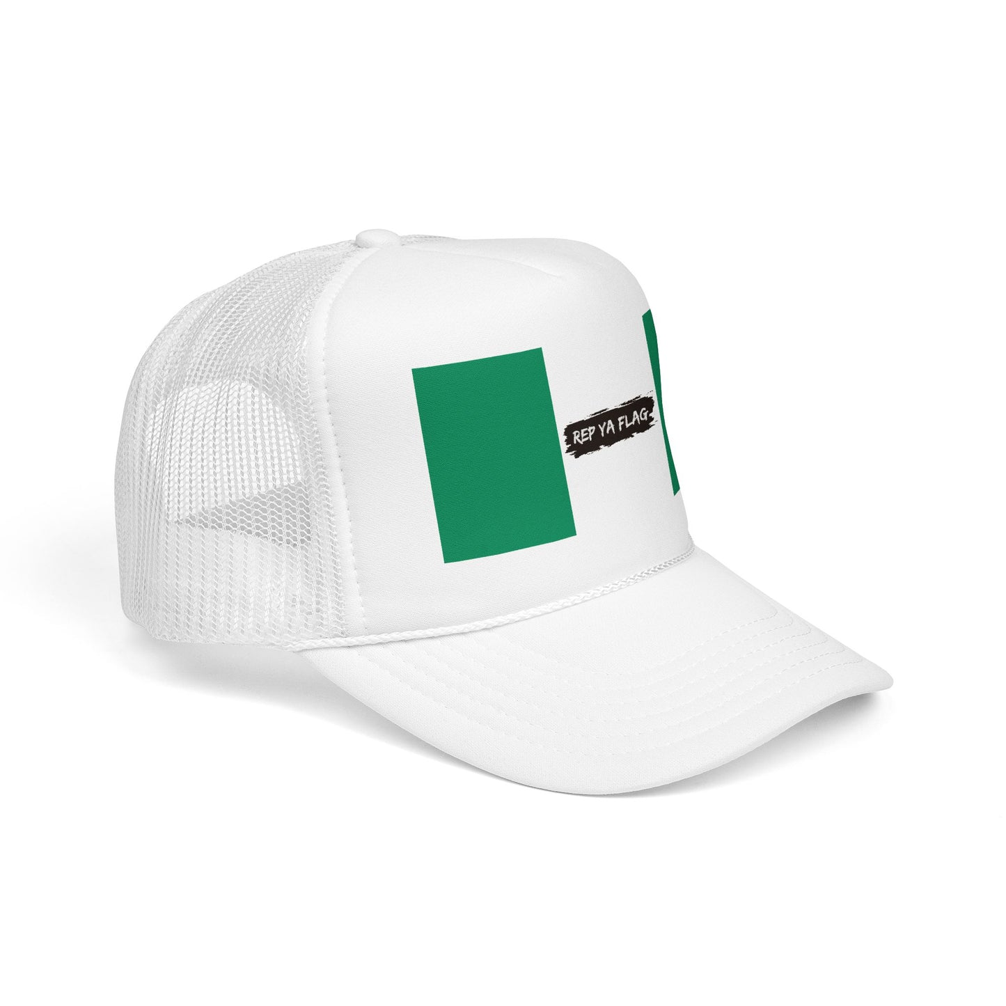 Nigeria Flag Foam Trucker Hat | Nigerian Pride Snapback Cap | Rep Ya Flag
