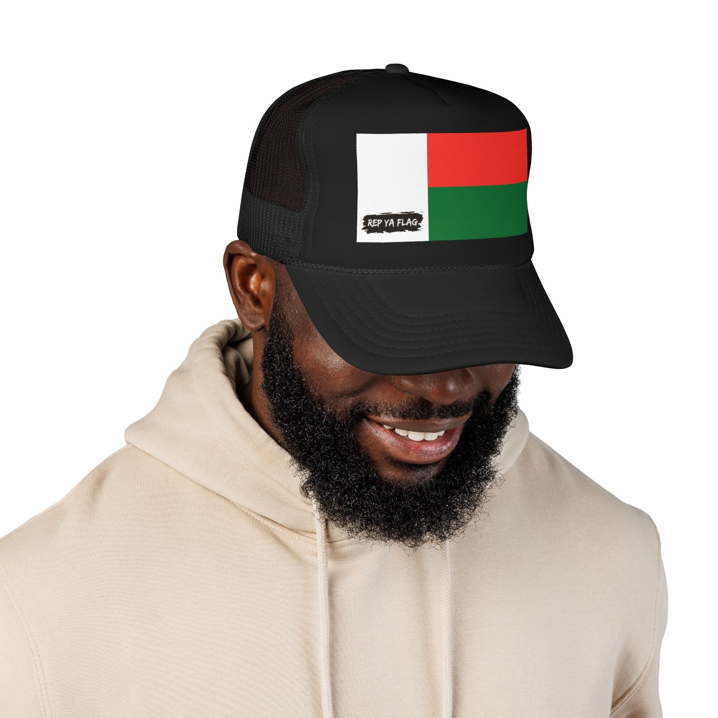 Madagascar Flag Foam Trucker Hat | Malagasy Pride Snapback Cap | Rep Ya Flag