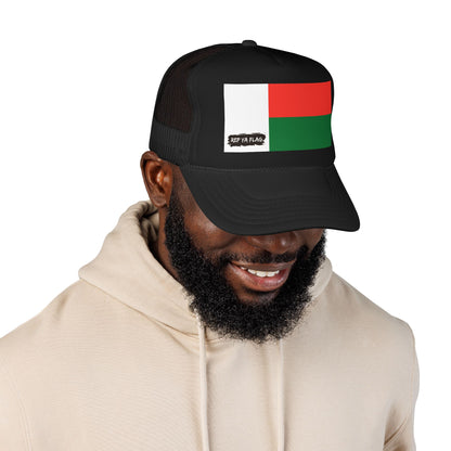Madagascar Flag Foam Trucker Hat | Malagasy Pride Snapback Cap | Rep Ya Flag
