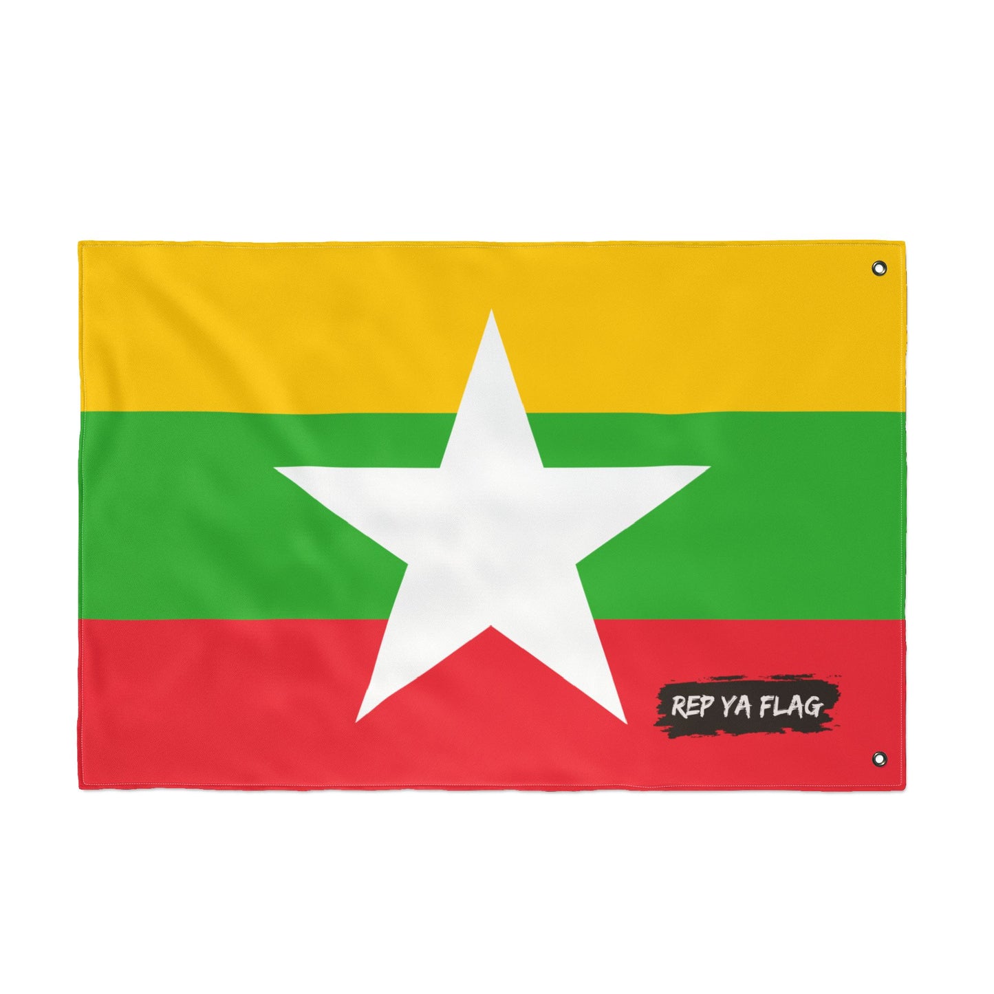 Myanmar Flag Garden Banner | Double Sided Outdoor Flag | Rep Ya Flag