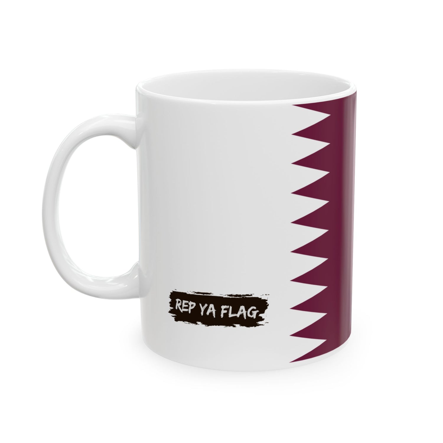 Qatar Flag Coffee Tea Mug 11oz 15oz | Rep Ya Flag Ceramic Mug
