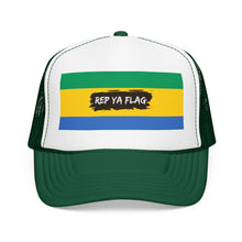 Gabon Flag Foam Trucker Hat | Gabonese Pride Snapback Cap | Rep Ya Flag
