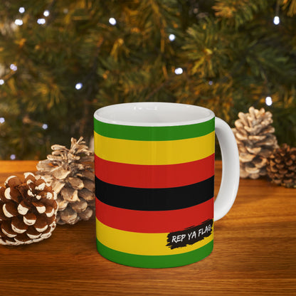 Zimbabwe Flag Mug Ceramic Coffee Cup | 11oz 15oz | Rep Ya Flag