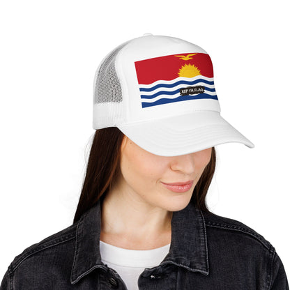 Kiribati Flag Foam Trucker Hat | Kiribati Pride Snapback Cap | Rep Ya Flag