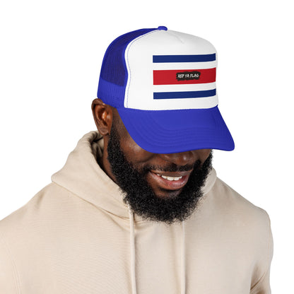 Costa Rica Flag Foam Trucker Hat | Costa Rican Pride Snapback Cap | Rep Ya Flag