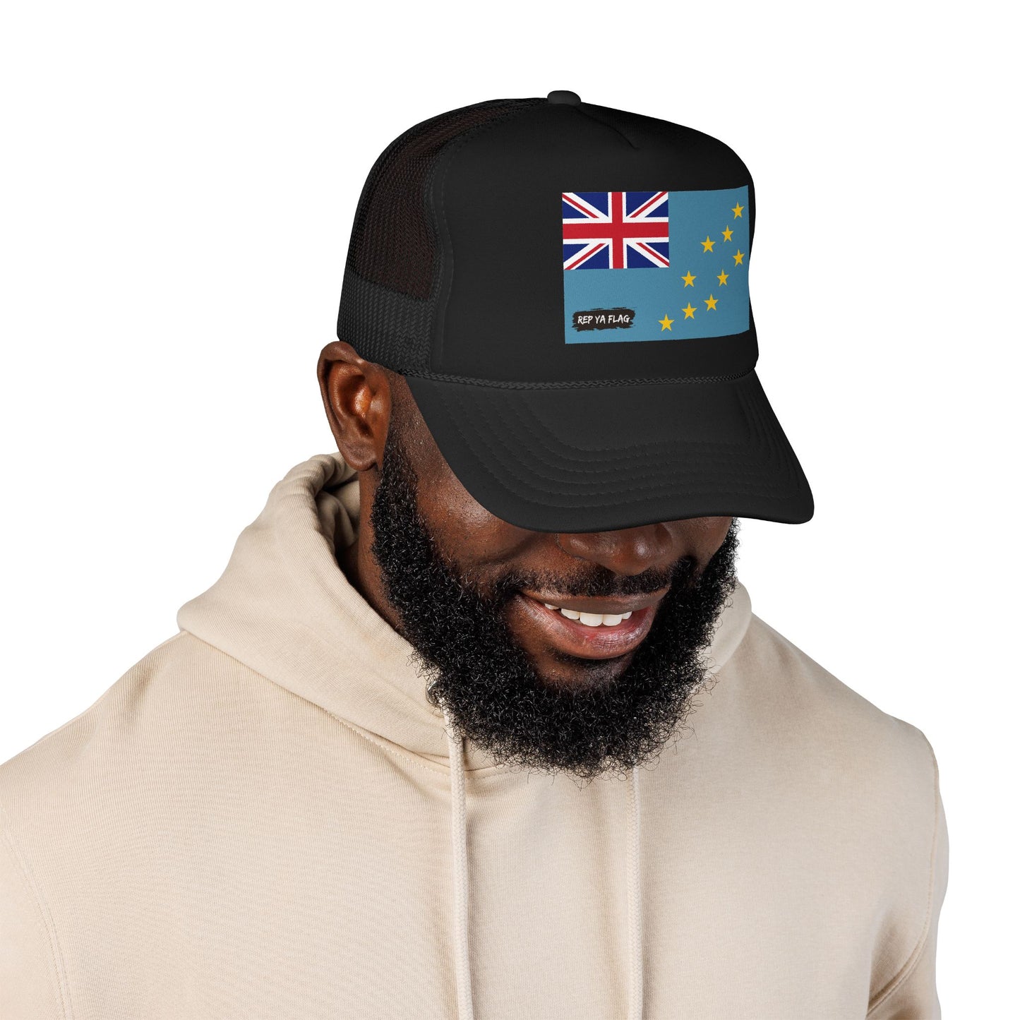 Tuvalu Flag Foam Trucker Hat | Rep Ya Flag design