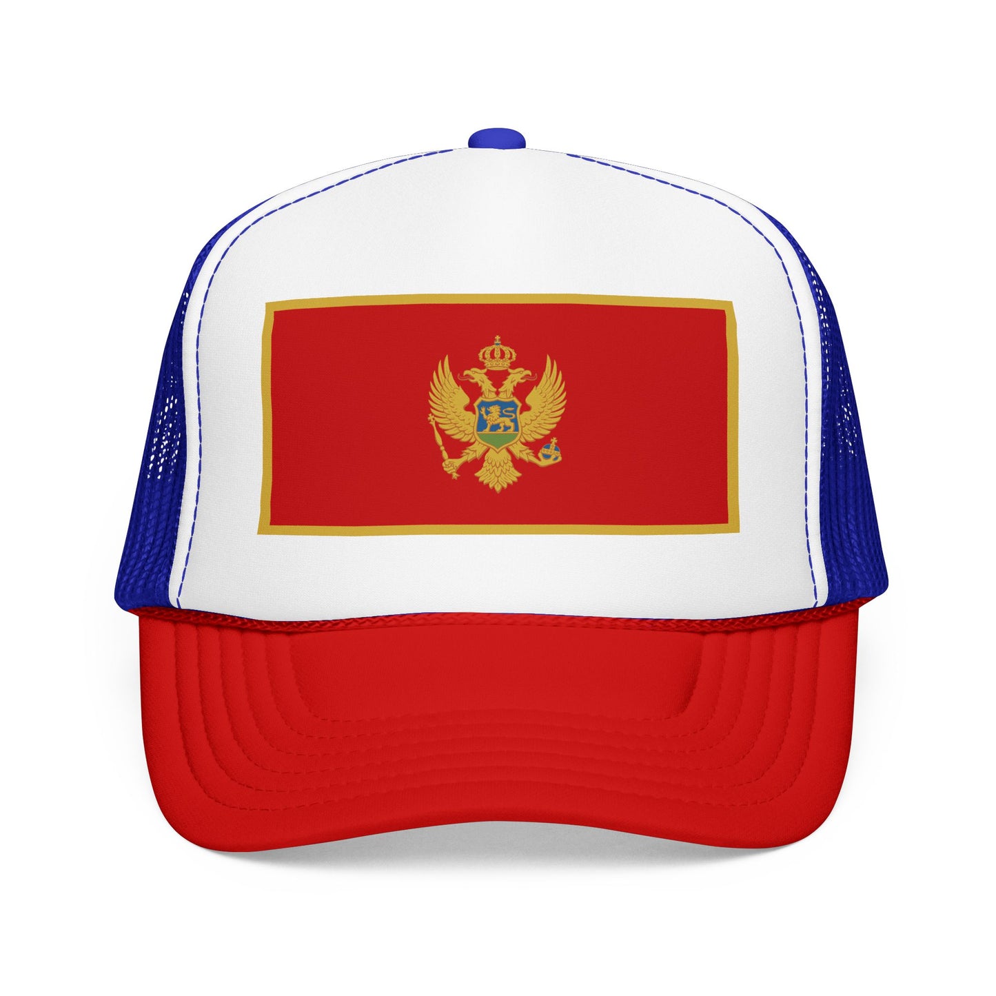 Montenegro Flag Foam Trucker Hat | Montenegrin Pride Snapback Cap | Rep Ya Flag