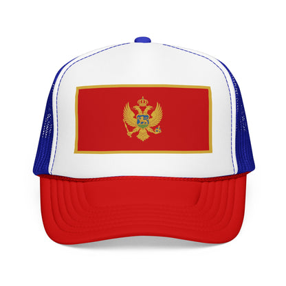Montenegro Flag Foam Trucker Hat | Montenegrin Pride Snapback Cap | Rep Ya Flag
