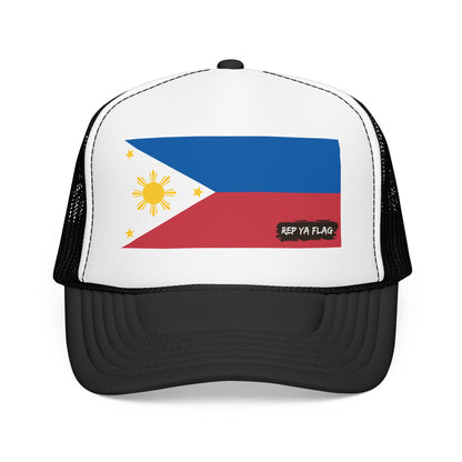 Philippines Flag Foam Trucker Hat | Filipino Pride Snapback Cap | Rep Ya Flag