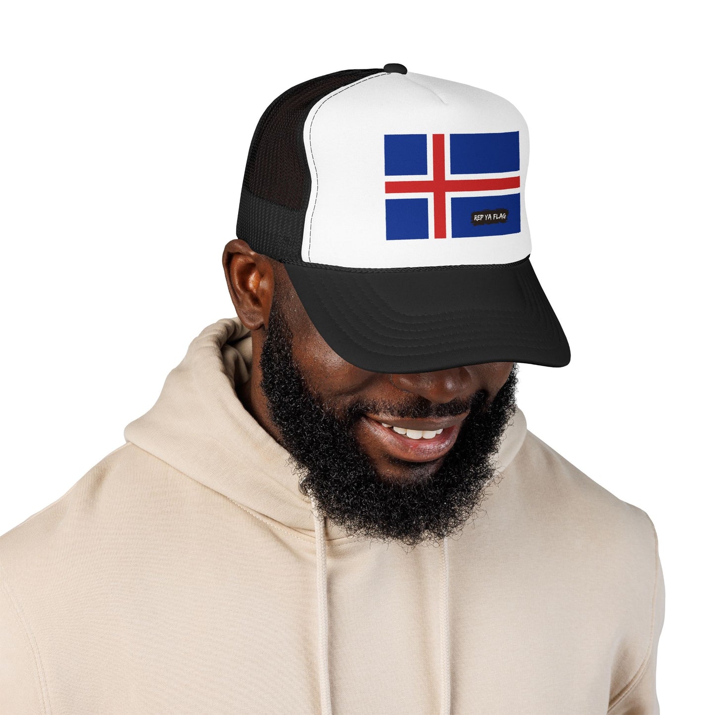 Iceland Flag Foam Trucker Hat | Iceland Pride Snapback Cap | Rep Ya Flag