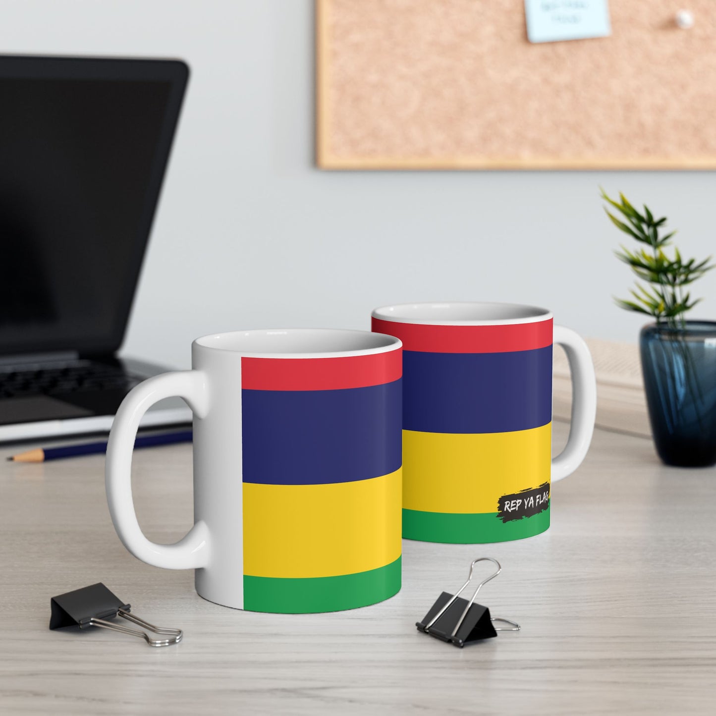 Mauritius Flag Coffee Tea Mug 11oz 15oz | Rep Ya Flag Ceramic Mug