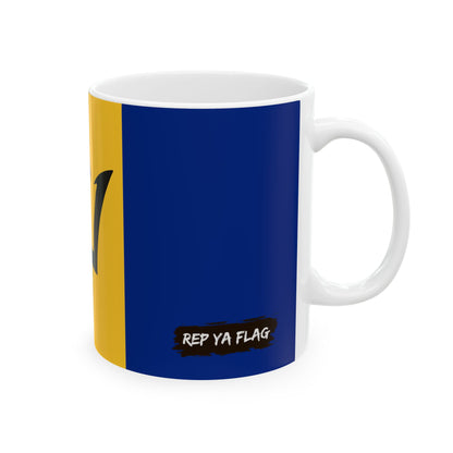 Barbados Flag Coffee Mug | Barbadian Pride Ceramic Tea Mug 11oz & 15oz | Rep Ya Flag