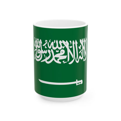 Saudi Arabia Flag Coffee Mug 11oz & 15oz | Saudi Heritage Ceramic Coffee Tea Mug | Rep Ya Flag